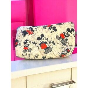 Disney Mickey & Minnie Mouse Pencil Makeup Cosmetic Zip Case Bag Pouch Purse New